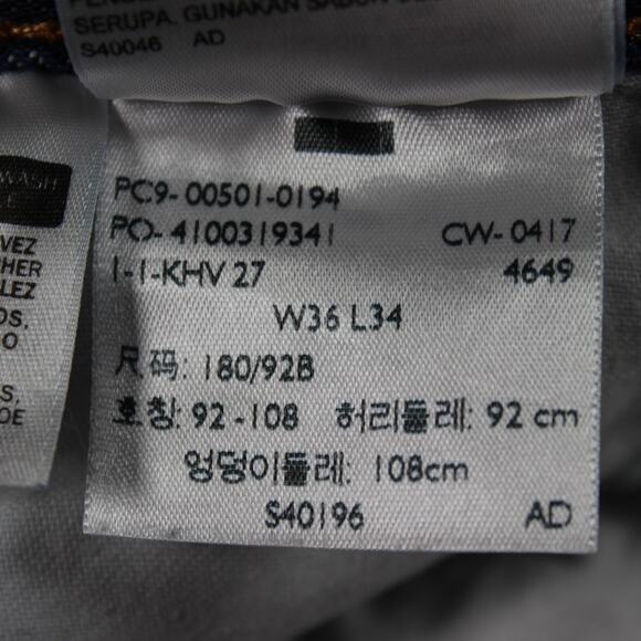 Levi’s 501 Jeans Mens 36x34 Blue Straight Button Fly Rigid - Picture 5 of 11